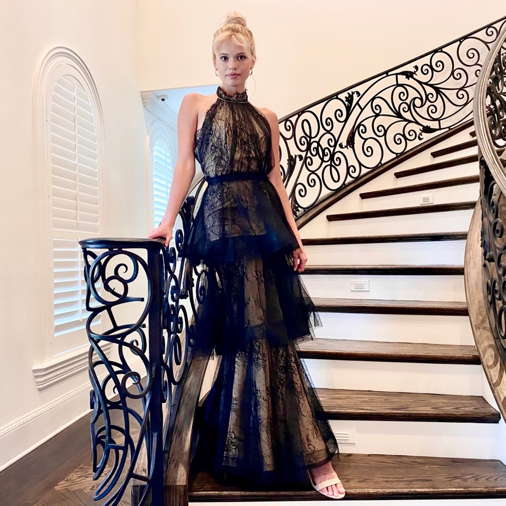 Lace tiered gown